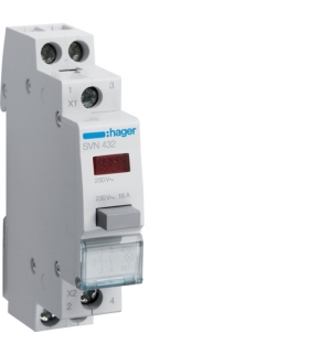 SVN432 Przycisk sterowniczy 2NO LED czerwona Ith 16A 230VAC Hager