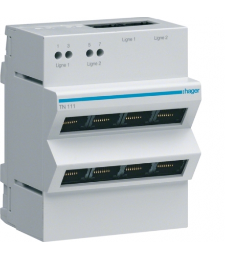 TN111 QuickConnect Patch Panel Telefon 2x4RJ45 Hager