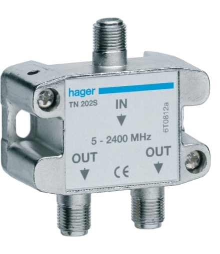 TN202S Rozdzielacz sygnału TV/SAT 2-krotny Hager