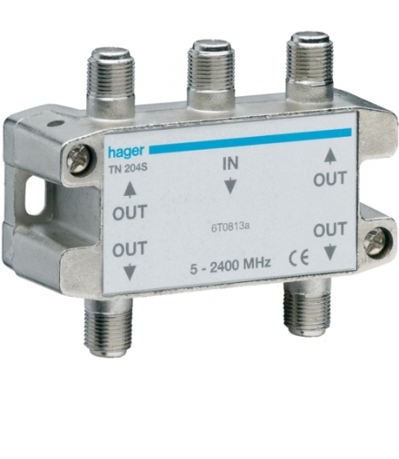 TN204S Rozdzielacz sygnału TV/SAT 4-krotny Hager