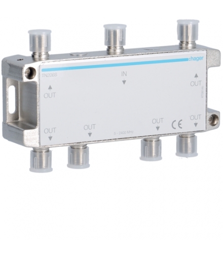 TN206S Rozdzielacz sygnału TV/SAT 6-krotny Hager