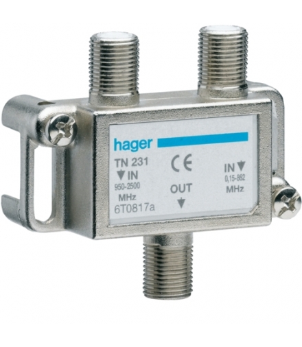 TN231 Sprzęgło, sumator 2wej. / 1wyj. TV/SAT Hager