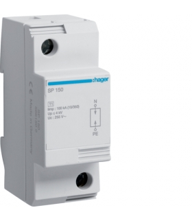 SP150 SPD Ogranicznik przepięć T1 1P N-PE sieć TT Iimp 100kA Up≤1,5kV Hager
