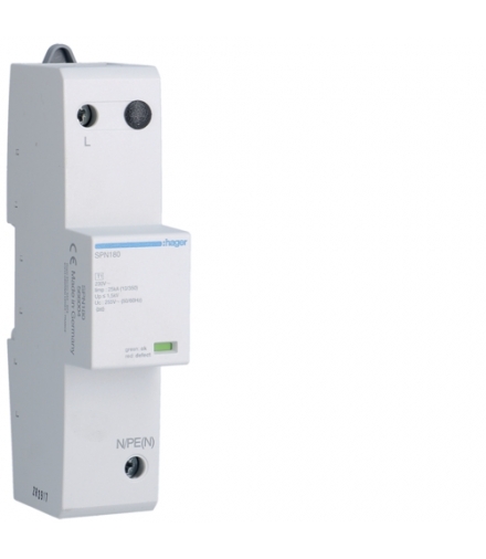 SPN180 SPD Ogranicznik przepięć T1 kombinowany 1P Iimp 25 kA In 25 kA Up ≤ 1,5 kV Hager