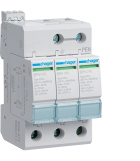 SPN317 SPD Ogranicznik przepięć T2 3P sieć TN-C In 20kA Up≤1,25kV styk FM Hager