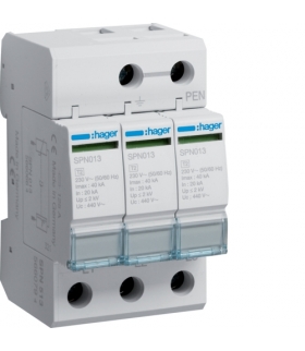 SPN513 SPD Ogranicznik przepięć T2 3P sieć IT In 20kA Up≤2kV Hager