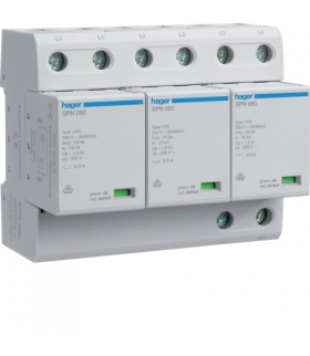 SPN800 SPD Ogranicznik przepięć T1 kombinowany 3P sieć TN-C Iimp 75kA Up≤1,5kV Hager