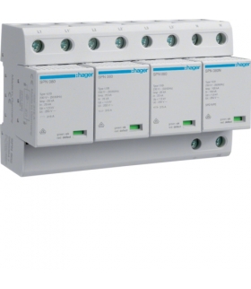 SPN802 SPD Ogranicznik przepięć T1 kombinowany 4P sieć TT Iimp 100kA Up≤1,5kV Hager