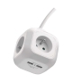 Przedłużacz - kostka 1,9 m / 4 gniazda / biały / PVC / z USB portem / 1 mm2 EMOS P04119U