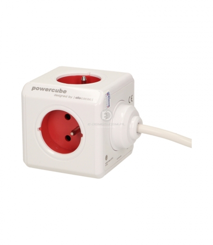 Przedłużacz PowerCube EXTENDED z 5xE/FR, przewód 1,5m, czerwony Orno 2300/FREXPC