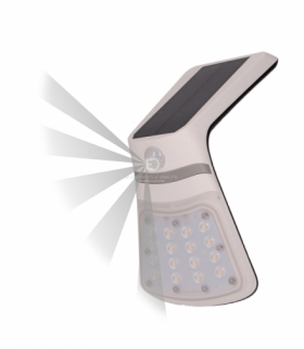 NOCTURNE LED, lampa solarna z czujnikiem ruchu, podwójne źródło światła, 2W, 240lm, 1200mAh, IP65, biała Orno OR-SL-6107WLR4