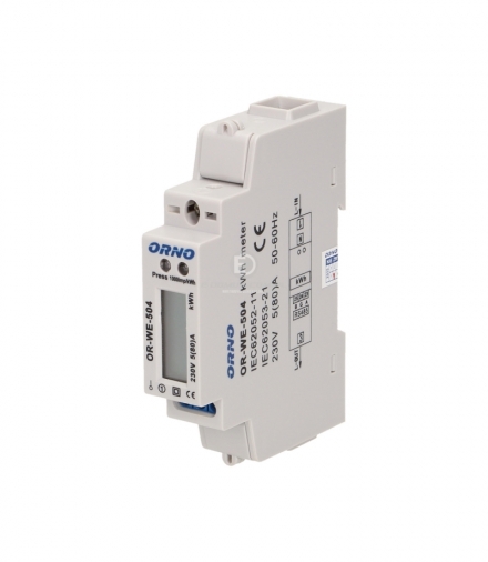 1-fazowy wskaźnik zużycia energii elektrycznej, 80A, port RS-485