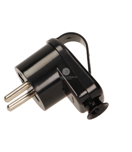 Wtyczka kątowa rozbieralna 2P+Z, 16A, z uchem, czarny Orno WT-16Z/CZARNY