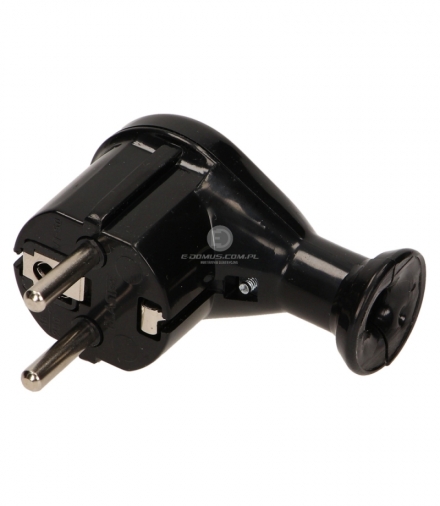 Wtyczka kąt.rozb.Uni-Schuko 16A, czarny Orno WT-50/CZARNY