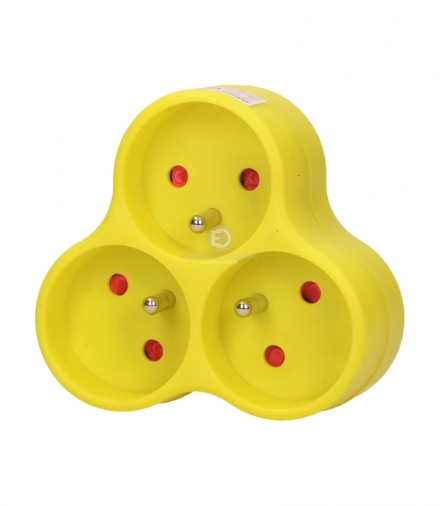 Rozgałęźnik 3x2P+Z, limonkowy Orno OR-AE-13134/L