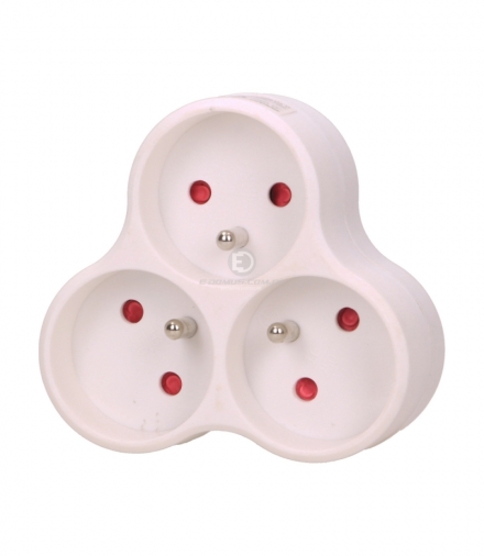 Rozgałęźnik 3x2P+Z, biały Orno OR-AE-13134/W