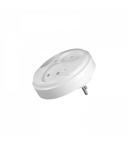 Rozgałęźnik z podświetleniem 3 gn okrągłe biały Orno R-35/S