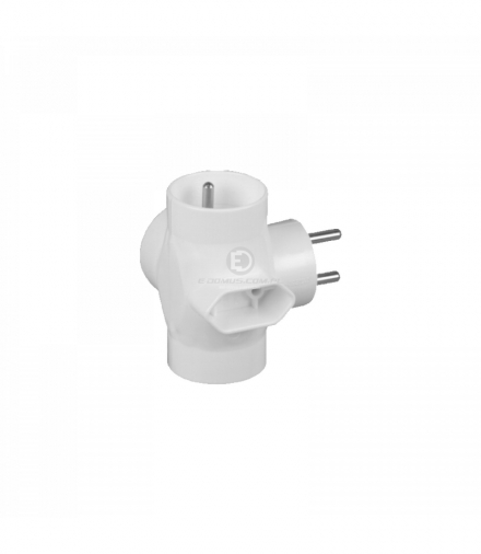 Rozgałęźnik 3 gn okrągłe z bolcem+1g płaskie biały Orno R-44