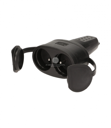 Hermetyczne, podwójne gniazdo gumowe 2P+Z, IP44 Orno OR-AE-13117