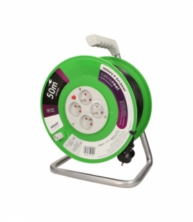 Przedłużacz bębnowy, 4 gniazda 2P+Z, polwinit H05VV-F 3x1,5mm2 - 50m Orno OR-AE-13120/B/50M