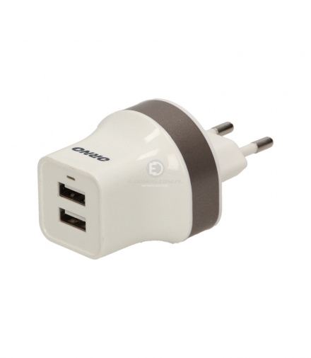 Ładowarka sieciowa 2 x USB, 5VDC/2,1A
