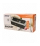 Gniazdo meblowe wpuszczane w blat z płaskim frezowanym rantem i ładowarką USB, 2x2P+Z, 2xUSB, czarny