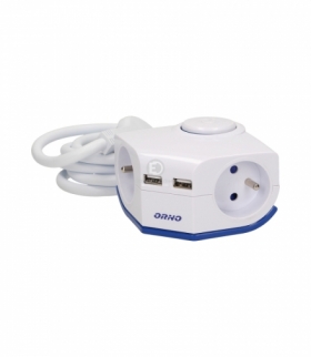 Przedłużacz rogowy narożny + ładowarka 2xUSB, 2x250V