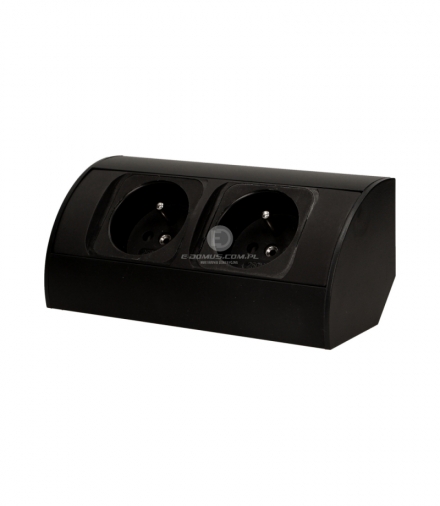Gniazdo meblowe bez wyłącznika, 2x2P+Z, czarne Orno OR-AE-1303/B
