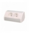 Gniazdo meblowe 2x2P+Z, biało-srebrne Orno OR-GM-9005/W-G