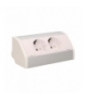 Gniazdo meblowe 2x2P+Z, schuko, biało-srebrne Orno OR-GM-9005/W-G(GS)