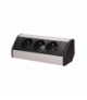 Gniazdo meblowe 3x2P+Z, czarno-srebrne Orno OR-GM-9001/B-G