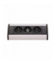 Gniazdo meblowe 3x2P+Z, czarno-srebrne Orno OR-GM-9001/B-G
