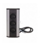 Gniazdo meblowe 3x2P+Z, czarno-srebrne Orno OR-GM-9001/B-G