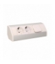 Gniazdo meblowe 2x2P+Z z wyłącznikiem, schuko, biało-srebrne Orno OR-GM-9002/W-G(GS)