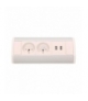 Gniazdo meblowe 2x2P+Z + USB, biało-srebrne Orno OR-GM-9003/W-G