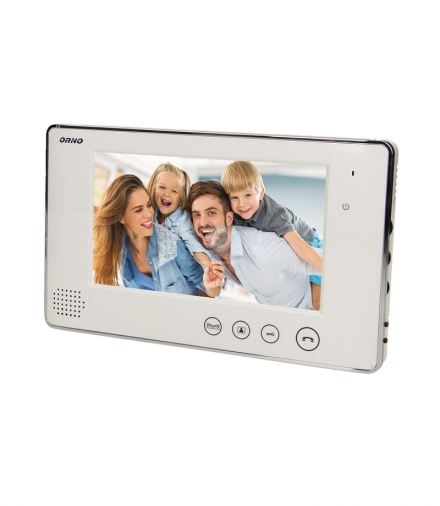 Wideo monitor bezsłuchawkowy, kolorowy, LCD 7", do zestawów z serii ARX i CRUX, otwieranie bramy, biały Orno OR-VID-VP-1009MV/W