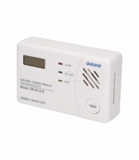 Bateryjny czujnik tlenku węgla (czadu), 3xAA TEST OR-DC-619-TEST