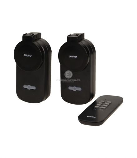 Zestaw bezprzewodowych gniazd sterowanych pilotem 2+1, IP44 Orno OR-GB-429