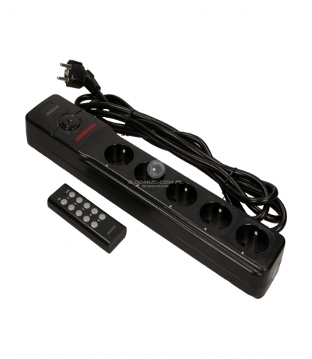 Przedłużacz 5 gniazd 2P+Z,sterowany bezprzewodowo, przewód 3x1,5mm2 - 1,5m Orno OR-AE-13132