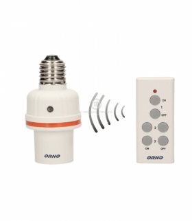 Bezprzewodowe gniazdo żarówki sterowane pilotem, gwint E27 Orno OR-GB-431