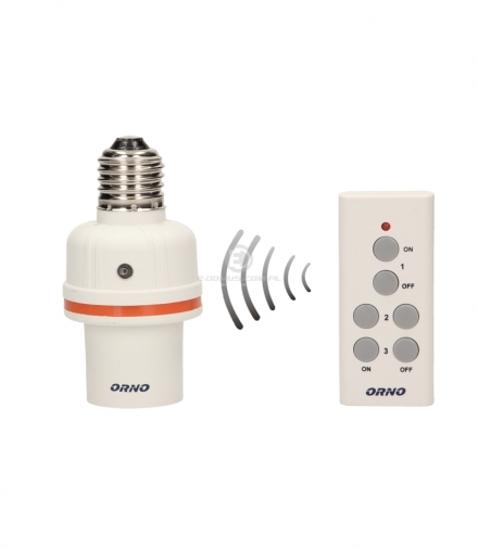 Bezprzewodowe gniazdo żarówki sterowane pilotem, gwint E27 Orno OR-GB-431