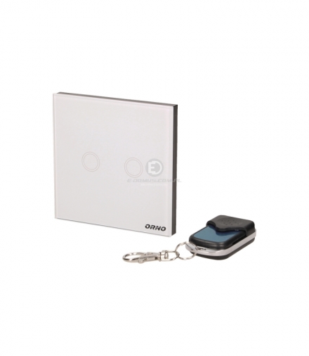 Bezprzewodowy podwójny, dotykowy wyłącznik światła, sterowany pilotem Orno OR-GB-437