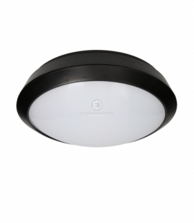 Plafon BRYZA ECO LED 12W, CZARNY, poliwęglan mleczny
