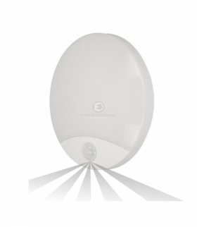 Plafon VIRAZON LED, 15W, biały, PC, czuj. ruchu