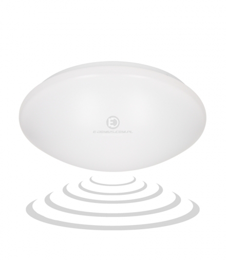 Plafon VEGA 1 ECO LED, 16W, biały, czujnik mikrof.