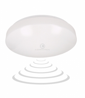 VEGA LED 2, plafon z mikrofalowym czujnikiem ruchu, 18W, 1260lm, 4000K, IP20, PMMA, biały Orno OR-PL-6096WLXMM4