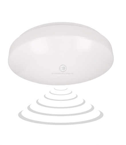 VEGA LED 2, plafon z mikrofalowym czujnikiem ruchu, 18W, 1260lm, 4000K, IP20, PMMA, biały Orno OR-PL-6096WLXMM4