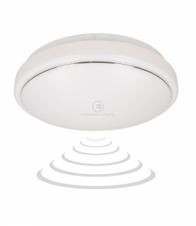 VEGA LED 3, plafon z mikrofalowym czujnikiem ruchu, 18W, 1260lm, 4000K, IP20, PMMA, biały Orno OR-PL-6097WLXMM4