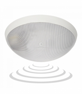 Plafon HELM LED, przeźroczysty, PC,czujnik mikrof.