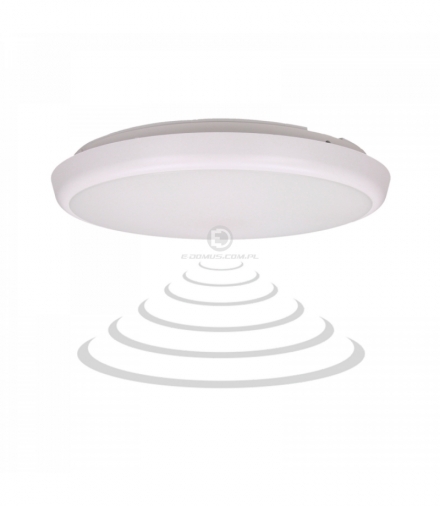 CERS LED, plafon z mikrofalowym czujnikiem ruchu, 16W, 1300lm, IP54, 4000K, poliwęglan mleczny, biały, funkcja przyciemnienia Or